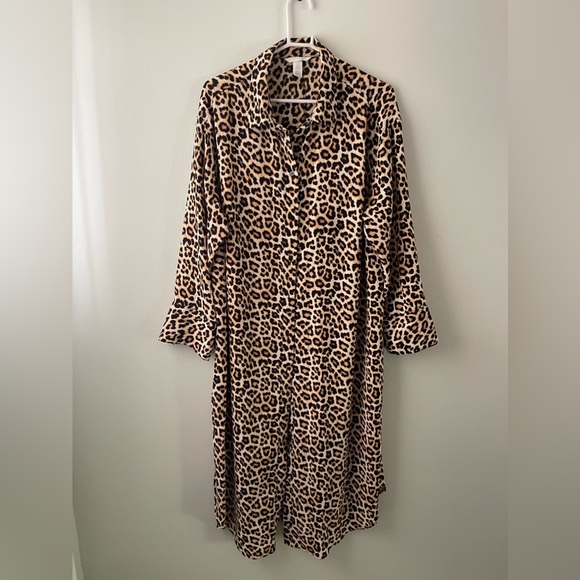 H&M Leopard Print Long Sleeved Dress [XL] - Picture 1 of 7